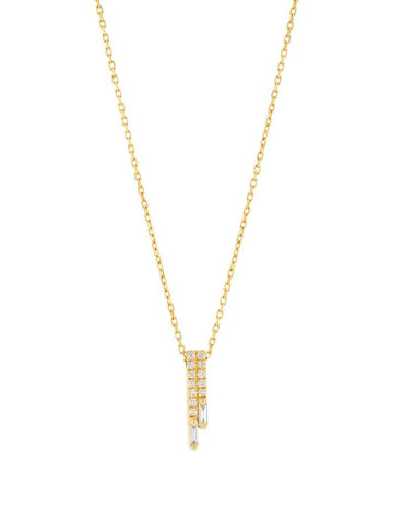 Double Diamond Bar Necklace