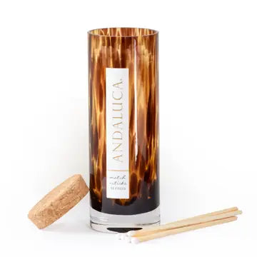 Tortoise Glass Jar of Wooden Matches