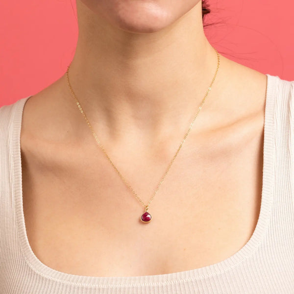 Ruby Teardrop Necklace