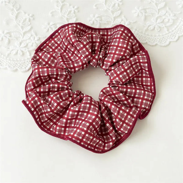 Holiday Plaid & Bows Scrunchies