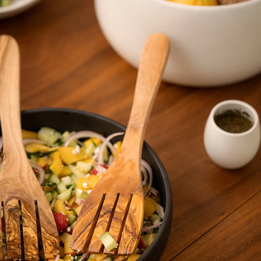 Olive Wood Serving Forks