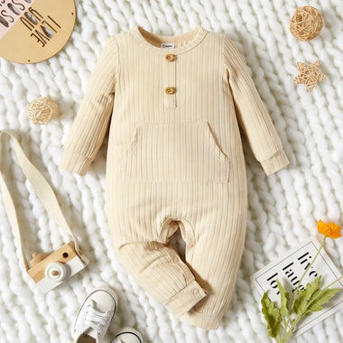 Apricot Ribbed Jumpsuit Onesie