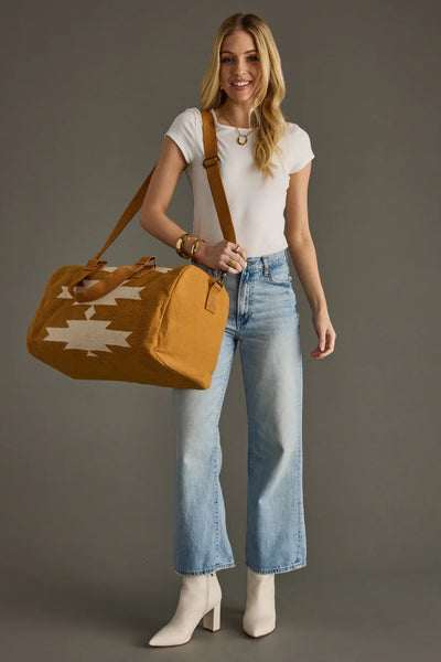Aztec Duffel: Camel and Cream
