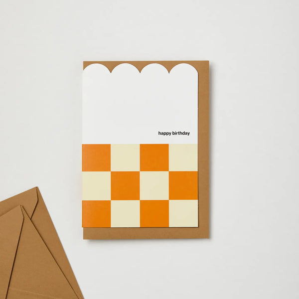Happy Birthday Scallop + Checkerboard