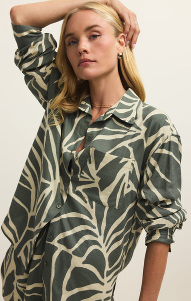 Alfie Tova Palm Button Up