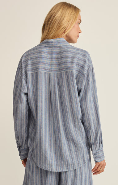 Indigo Perfect Striped Button Up