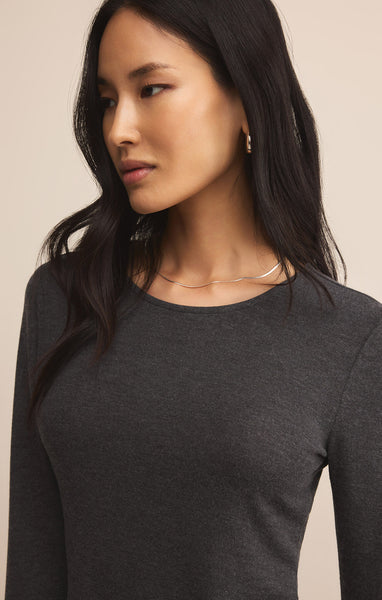 Demure Top: Charcoal Heather