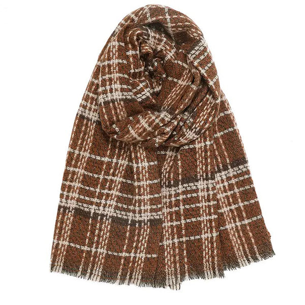 Light Brown Plaid Scarf