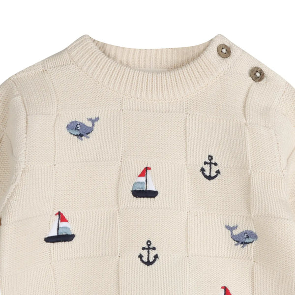 Miles Nautical Embroidered Pullover