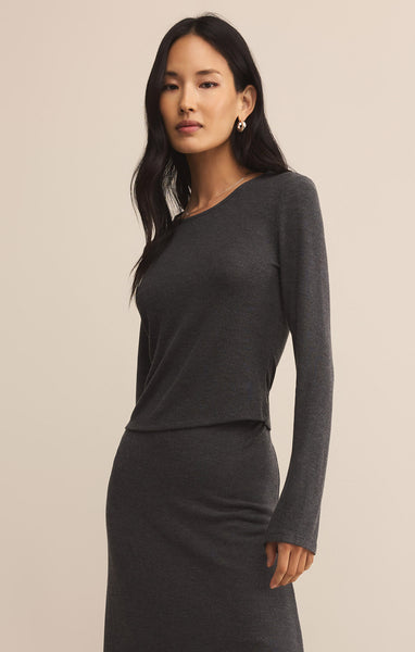 Demure Top: Charcoal Heather