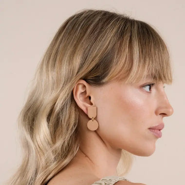 Desert Circle Dome Clay Earrings