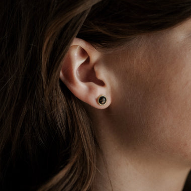 Hyalite Studs: Copper Obsidian