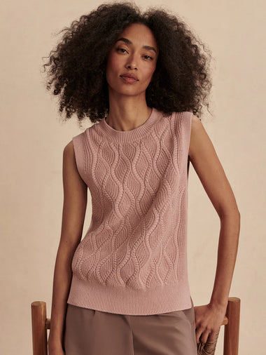 Teller Knit Tank: Dusty Rose