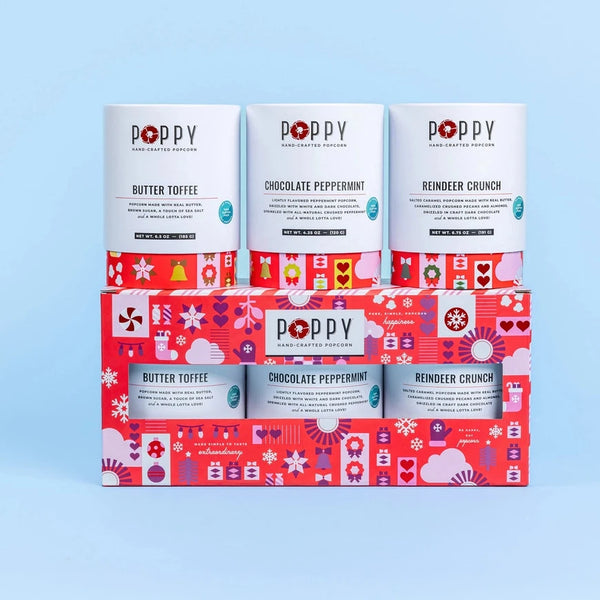 Holiday Popcorn Cylinder Trio