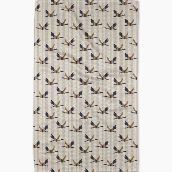 Striped Nautical Birds Tea Towel
