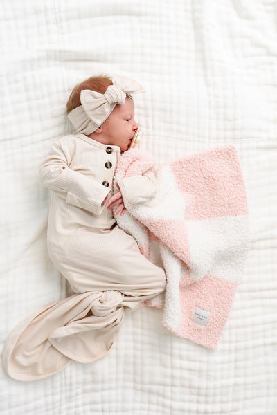 Blush Check Chenille Mini Lovey
