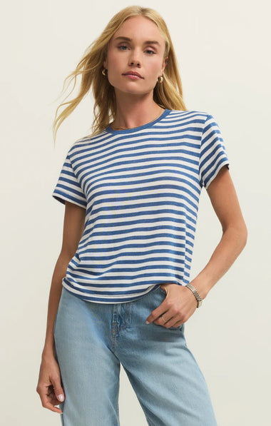 Tourist Striped Tee: Calypso