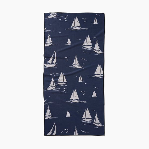 Navy Race Day Beach Towel