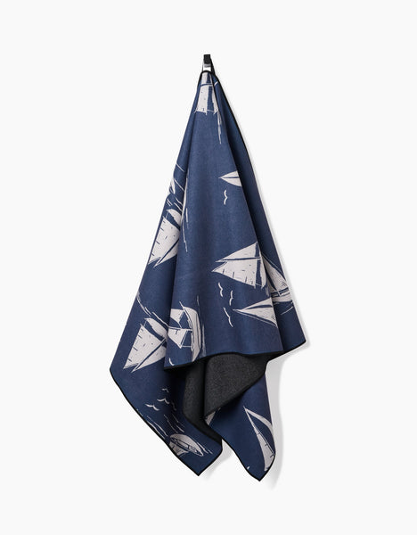 Navy Race Day Beach Towel