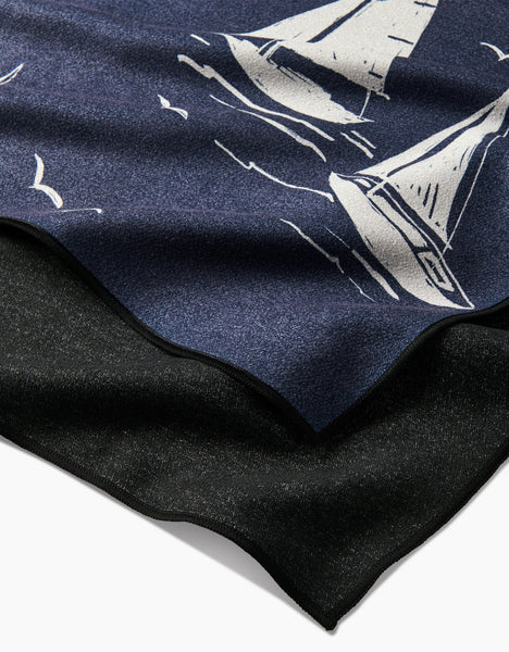 Navy Race Day Beach Towel