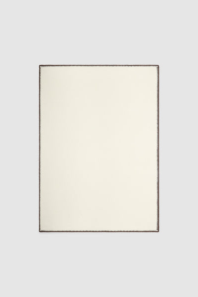 CozyChic Rib Blanket Stitch Throw: Cream/Java