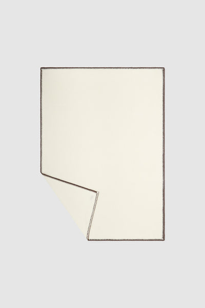 CozyChic Rib Blanket Stitch Throw: Cream/Java