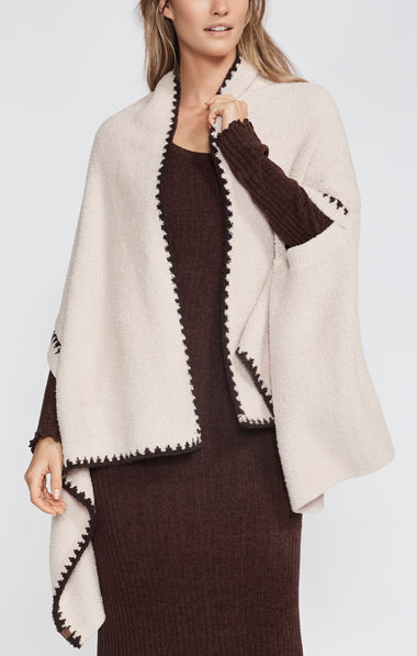 CozyChic Blanket Stitch Wrap