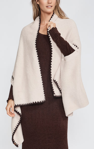 CozyChic Blanket Stitch Wrap