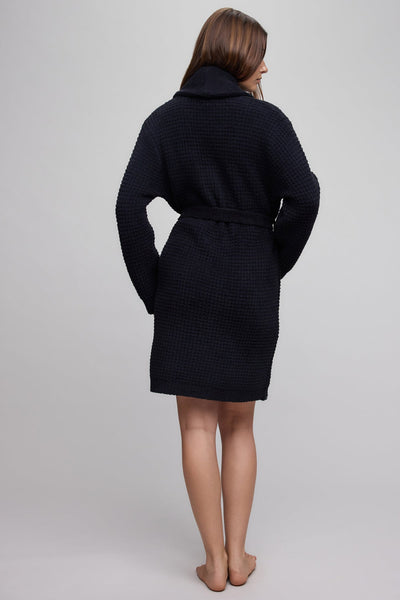CozyChic Waffle Robe: Black