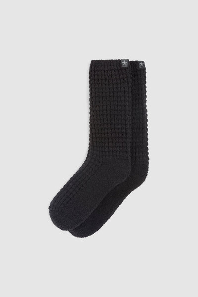 CozyChic Waffle Socks: Black