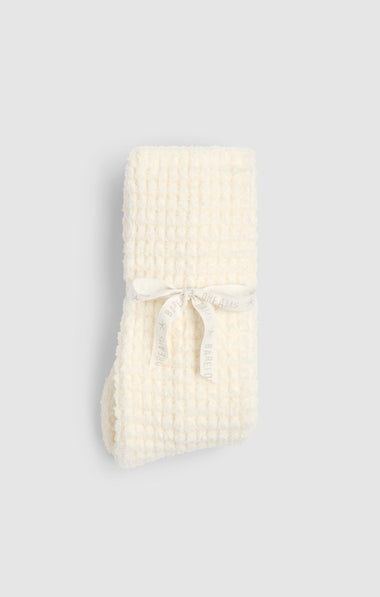 CozyChic Waffle Socks: Pearl