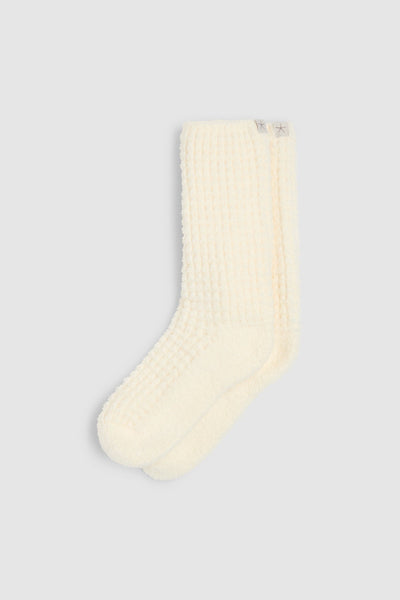 CozyChic Waffle Socks: Pearl