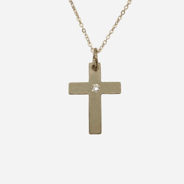 Diamond Cross Gold Fill Necklace