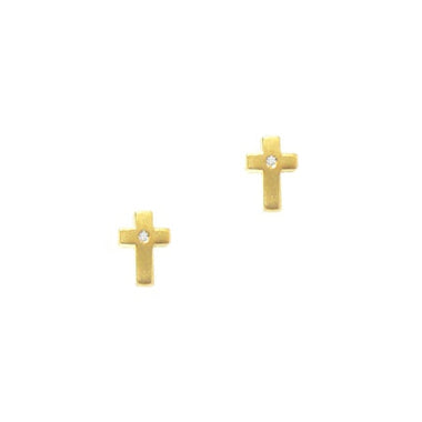 Vintage Gold Cross Studs