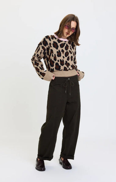 Villa Drawstring Barrel Pant: Fern