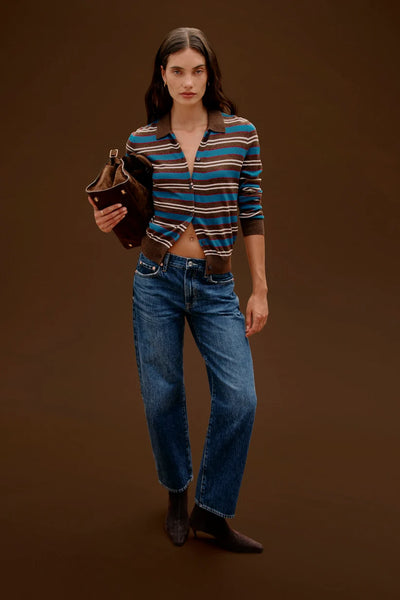 Lexi Mid Rise Bowed Straight: Moonwave