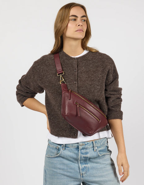 Drew Bum Bag: Dark Cherry