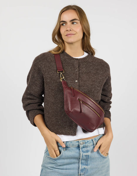 Drew Bum Bag: Dark Cherry