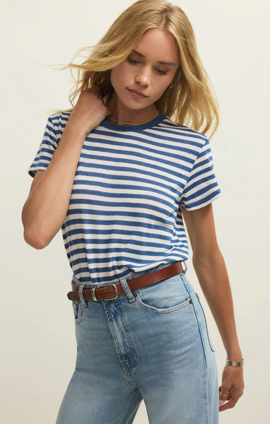 Tourist Striped Tee: Calypso