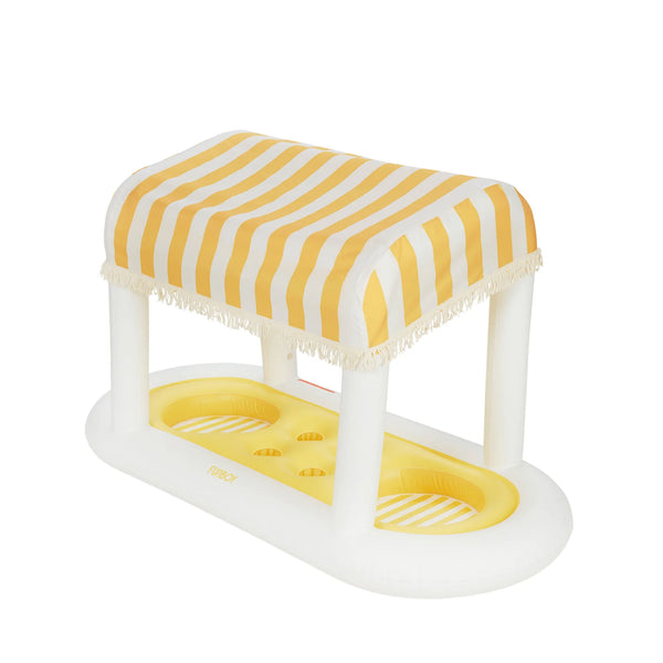 Yellow Stripe Floating Cabana Bar