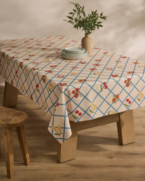 Italian Summer Grid Tablecloth