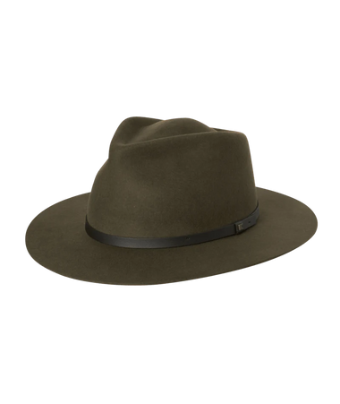 Olive Wide Brim Fedora