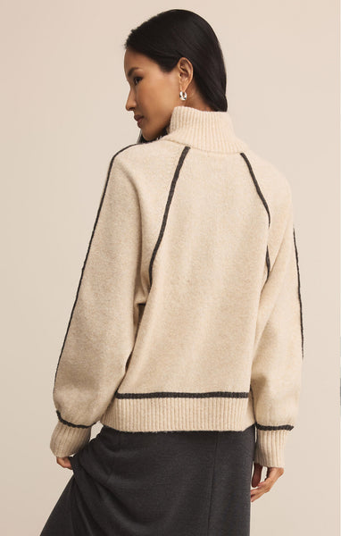Alps Half Zip Sweater: Light Oatmeal