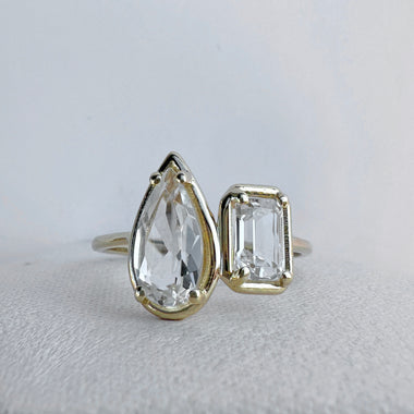 Athena Halo and Pear Ring