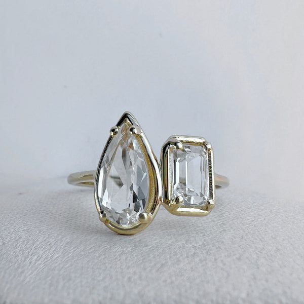 Athena Halo and Pear Ring