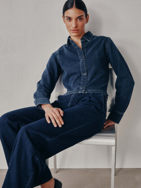 Isabel Mid Rise Wide Leg: Rain Storm