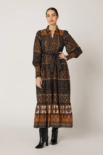 Lucy Ankle Dress: Zocalo Print