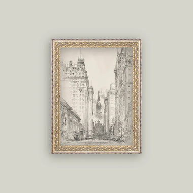 New York Sketch Framed Art