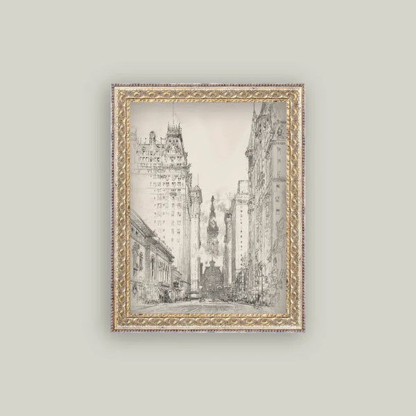 New York Sketch Framed Art