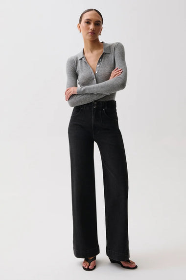 Lana High Rise Wide Leg: Jetset